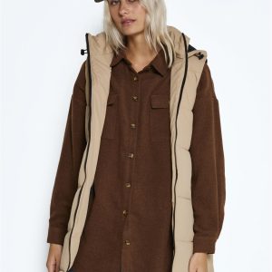 Chaleco cordón cintura en Beige